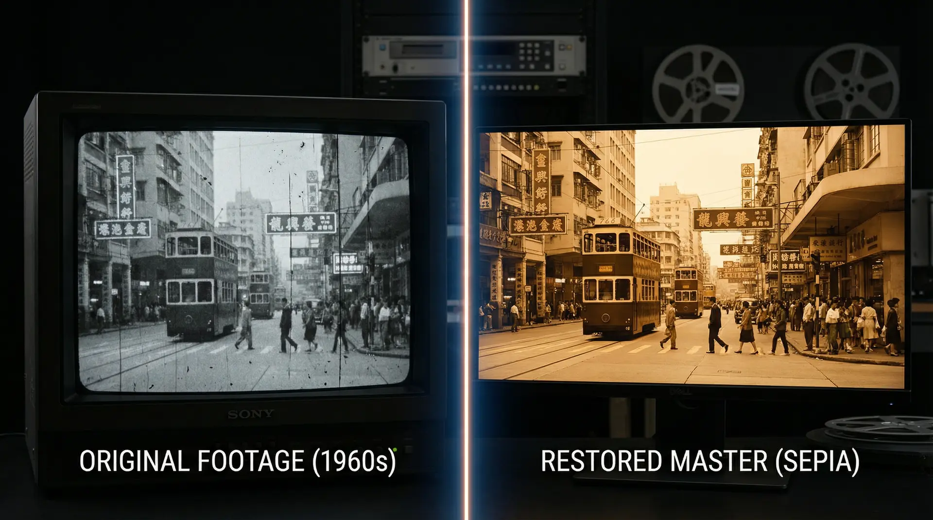 AI修复技术对比 - 五一吃瓜 影像修复前后效果